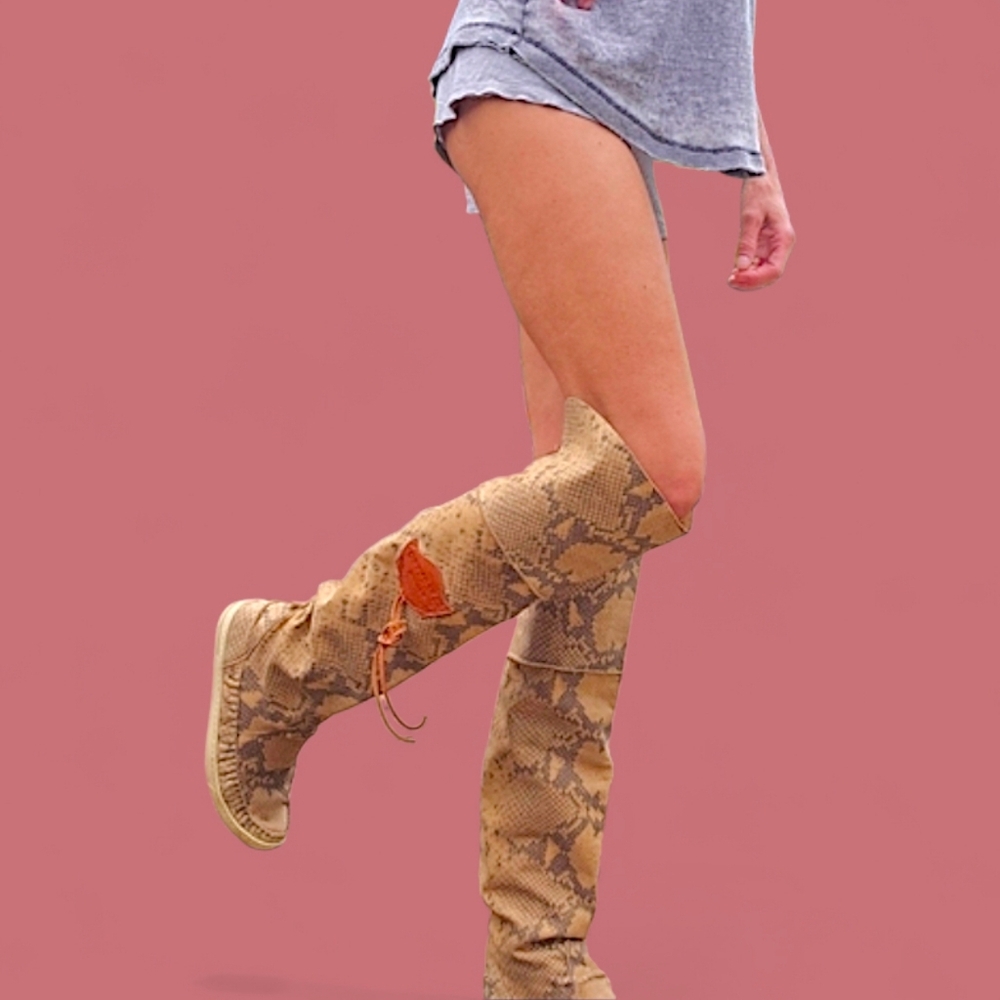 El Vaquero Tall Slouchy Leather Boho Boots - Picture 2 of 7